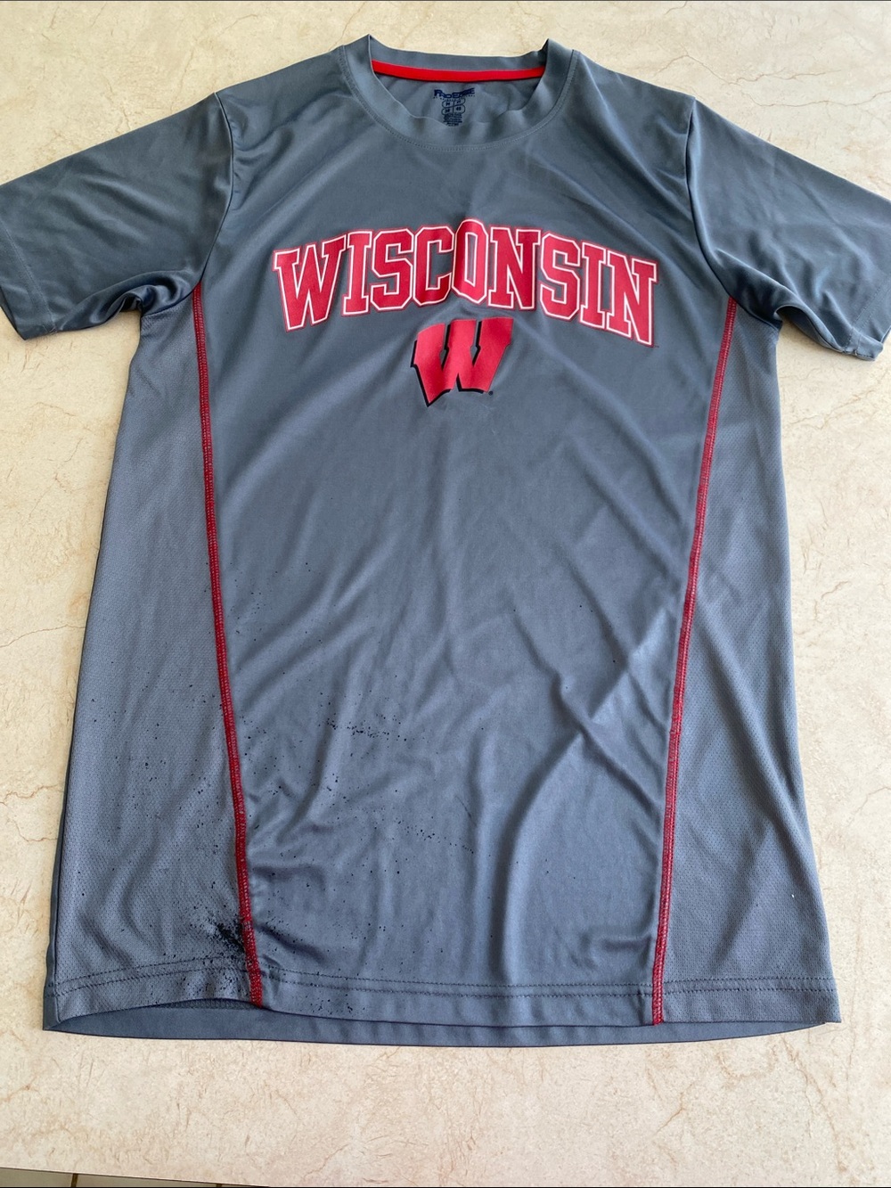 Wisconsin Badgers Grey Athletic Tee